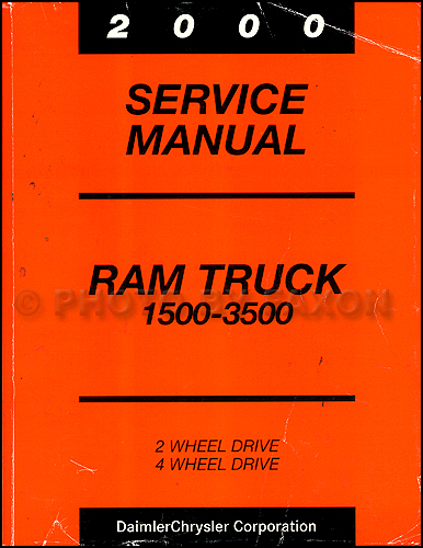2000 Dodge Ram Truck Shop Manual Original 1500-2500-3500