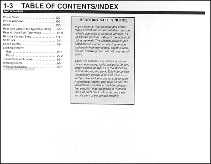 Table of Contents Page 3