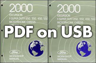 2000 Ford Truck USB Repair Shop Manual F250-550 Pickup Super Duty Excursion