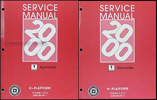 2000 Pontiac Bonneville Repair Manual Original 2 Volume Set 