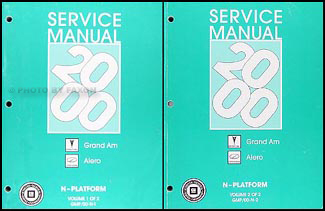 2000 Grand Am/Alero Repair Manual Original 2 Volume Set 