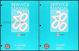2000 Chevy/Geo Prizm Repair Manual Original 2 Volume Set 