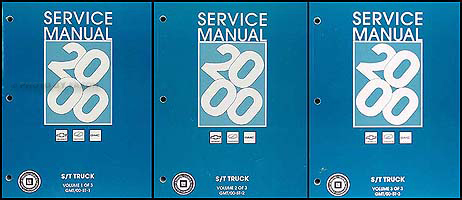 2000 S-10 Sonoma Jimmy Blazer Envoy Bravada Repair Shop Manual Set of 3