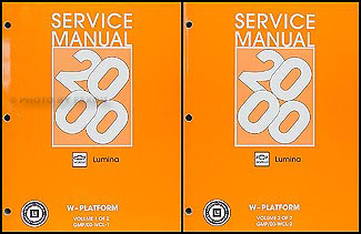 2000 Lumina Repair Manual Original 2 Volume Set 