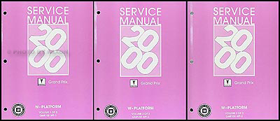 2000 Pontiac Grand Prix Repair Manual Original 3 Volume Set 