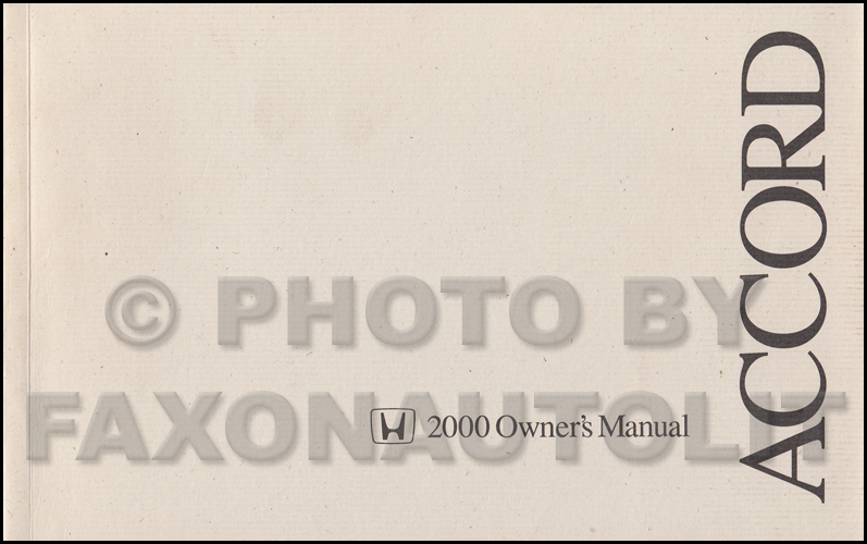 2000 Honda Accord Coupe Owner's Manual Original 2 Door