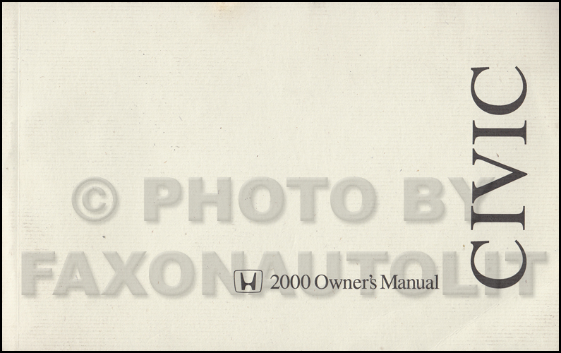 2000 Honda Civic Coupe Owner's Manual Original 2 Door