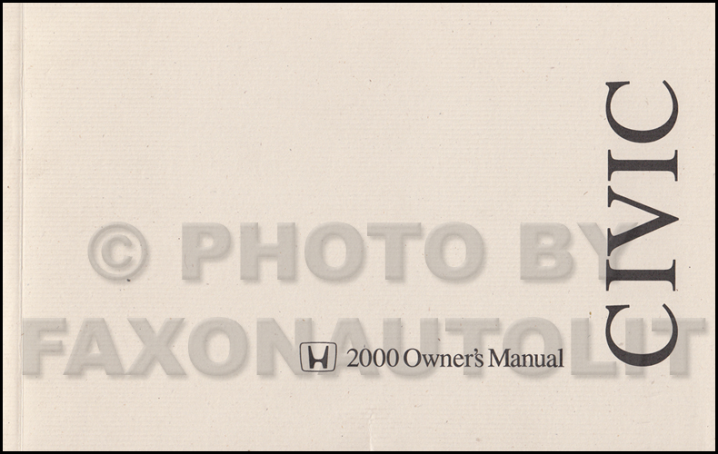 2000 Honda Civic Hatchback Owner's Manual Original 3 Door