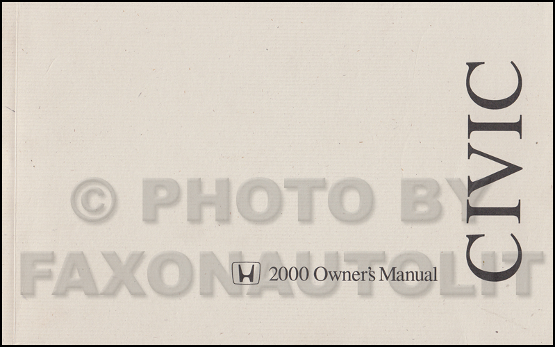 2000 Honda Civic 4 Door Sedan Owner's Manual Original