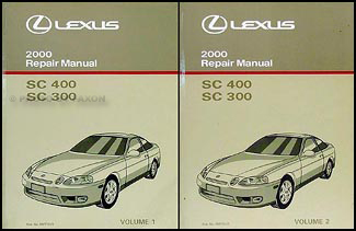 2000 Lexus SC 300 & SC 400 Repair Manual Original 2 Volume Set