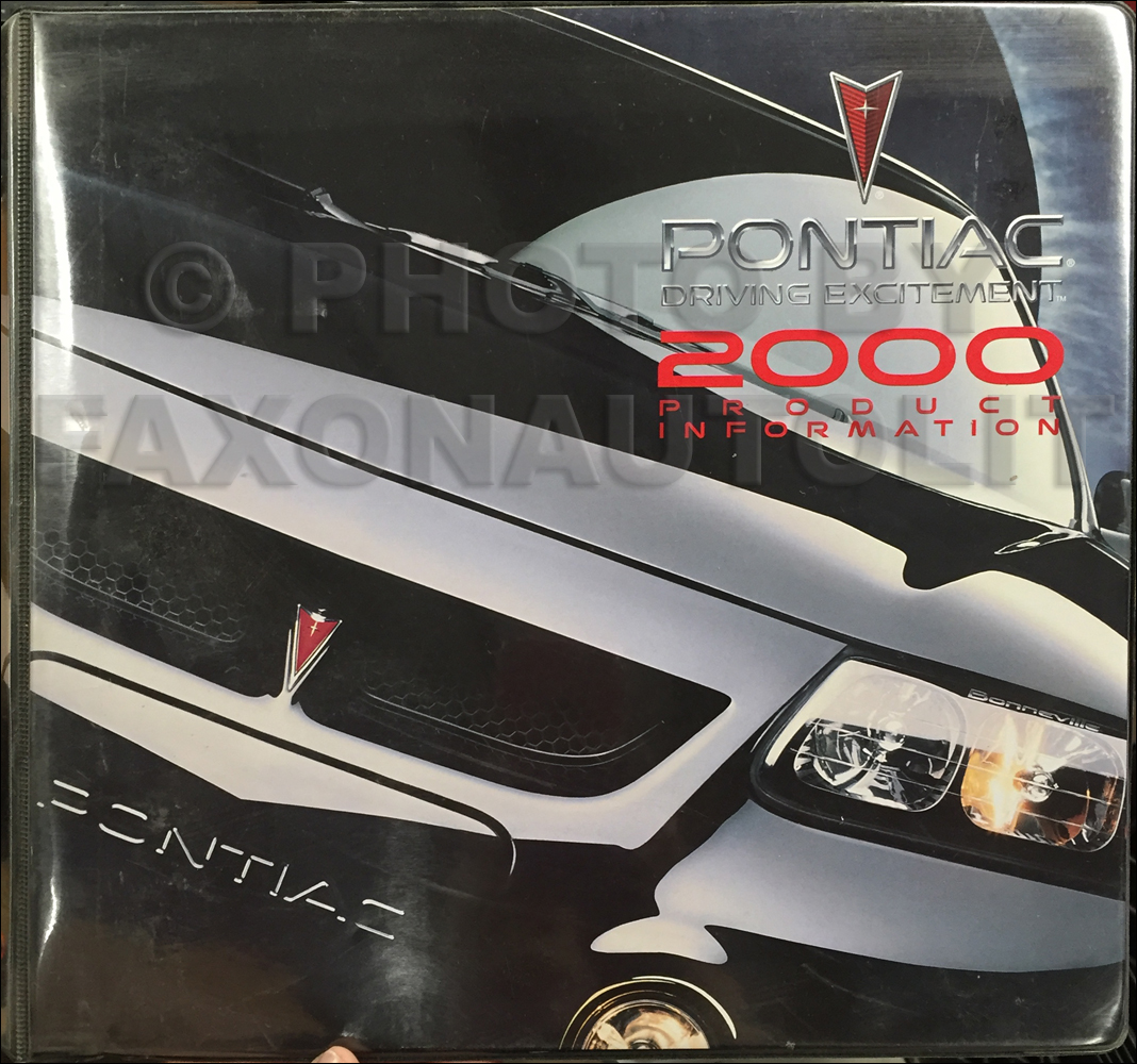 2000 Pontiac Color & Upholstery, Data Book Dealer Album Original