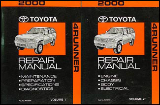 2000 Toyota 4Runner Repair Manual Original 2 Volume Set