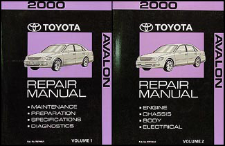 2000 Toyota Avalon Repair Manual 2 Volume Set Original 