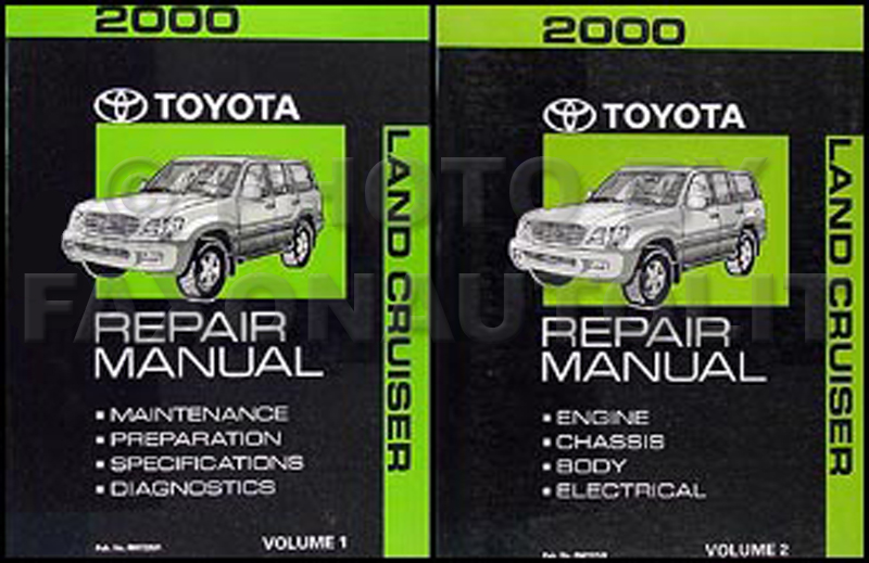 2000 Toyota Land Cruiser Repair Manual Original Set