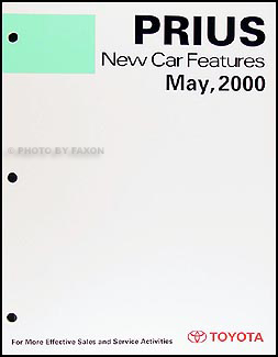 2001 Toyota Prius Features Manual Original