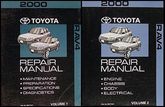 2000 Toyota RAV4 Repair Manual 2 Volume Set Original