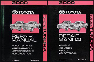 2000 Toyota Tundra Repair Manual Original 2 volume set
