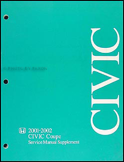 2001-2002 Honda Civic Coupe Repair Manual Supplement Original 
