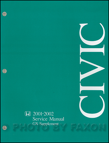 2001-2004 Honda Civic GX Natural Gas Repair Manual Original Supplement 