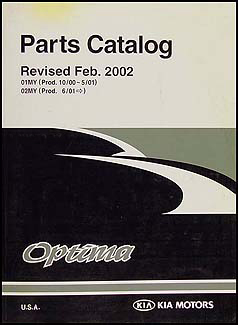2001-2002 Kia Optima Parts Book Original 