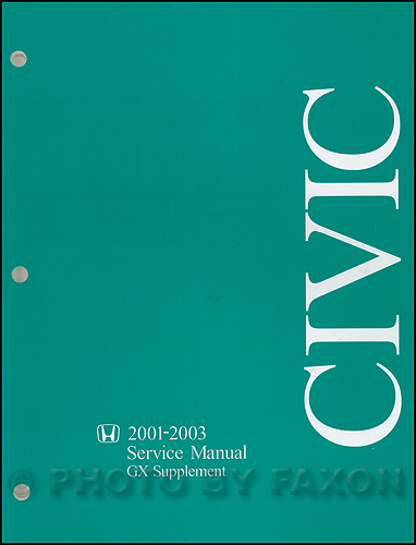 2001-2004 Honda Civic GX Natural Gas Repair Manual Original Supplement 