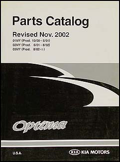 2001-2003 Kia Optima Parts Book Original 