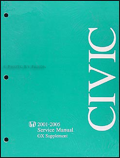 2001-2005 Honda Civic GX Natural Gas Repair Manual Original Supplement 