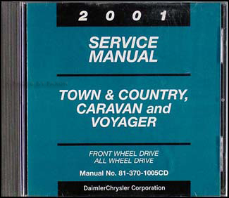 2001 Caravan, Town & Country, & Voyager Van Repair Manual CD Original 