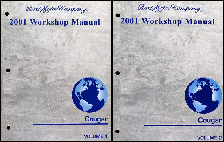 2001 Mercury Cougar Shop Manual 2 Volume Set Original