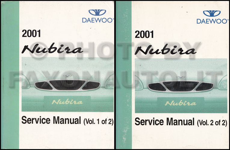 2001 Daewoo Nubira Repair Shop Manual Original 2 Volume Set