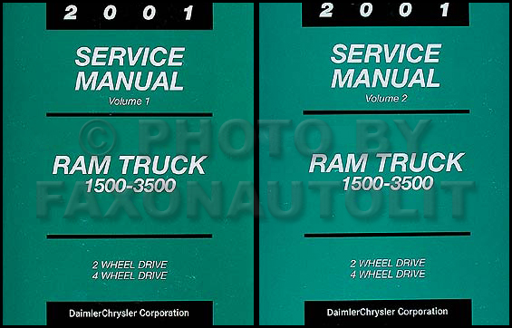 2001 Dodge Ram Truck Repair Shop Manual Original Gas/Diesel Pickup