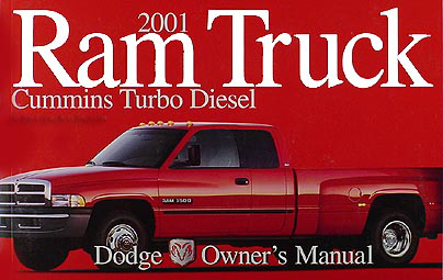 2001 Dodge Ram Cummins Turbo Diesel Pickup Truck Original Owner Manual