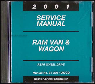 2001 Dodge Ram Van & Wagon Shop Manual CD-ROM Original B1500-B3500