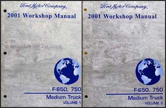 2001 Ford F650-F750 Medium Truck Repair Manual 2 Volume Set Original