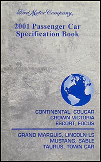 2001 Ford Lincoln Mercury Service Specifications Book Original