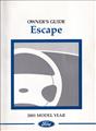 2001 Ford Escape Owner's Manual Original