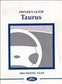 2001 Ford Taurus Owner's Manual Original