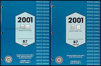 2001 Chevy/GMC B7 Bus Chassis Repair Manual Original 2 Volume Set