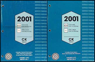 2001 C/K 3500 HD Truck Repair Manual Original 2 Volume Set
