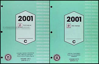 2001 Buick Park Avenue Repair Manual Original 2 Volume Set 