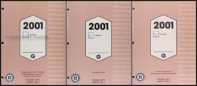2001 Olds Aurora Repair Shop Manual Original 3 Volume Set