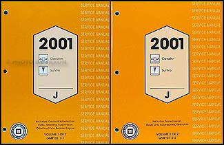 2001 Cavalier & Sunfire Repair Manual Original 2 Volume Set 