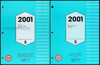 2001 Chevy/Geo Prizm Repair Manual Original 2 Volume Set 
