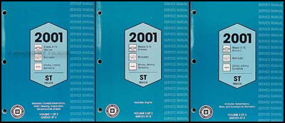 2001 S-10 Sonoma Jimmy Envoy Blazer Bravada Xtreme Repair Shop Manual Set