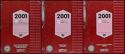 2001 Impala and Monte Carlo Repair Manual Original 3 Volume Set 