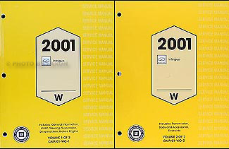 2001 Oldsmobile Intrigue Repair Manual Original 2 Volume Set 