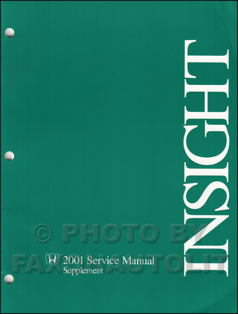 2001 Honda Insight Hybrid Repair Manual Original Supplement