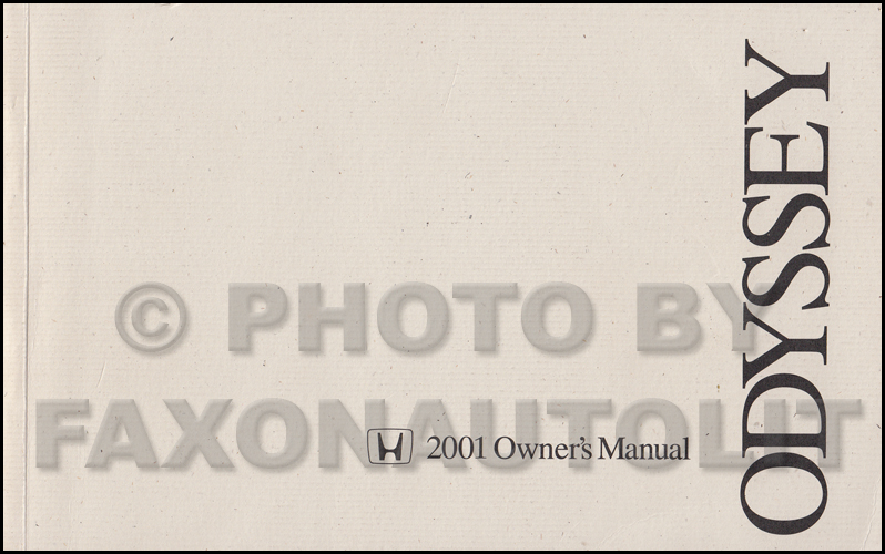 2001 Honda Odyssey Owner's Manual Original
