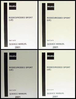 2001 Isuzu Rodeo/Rodeo Sport Repair Manual 4 Volume Set Original