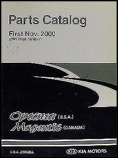 2001 Kia Optima and Magentis Parts Book Original 